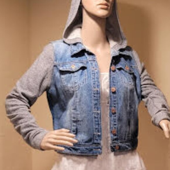 LEI Jean/Sweater hoodie jacket - Size: Medium - Picture 1 of 10